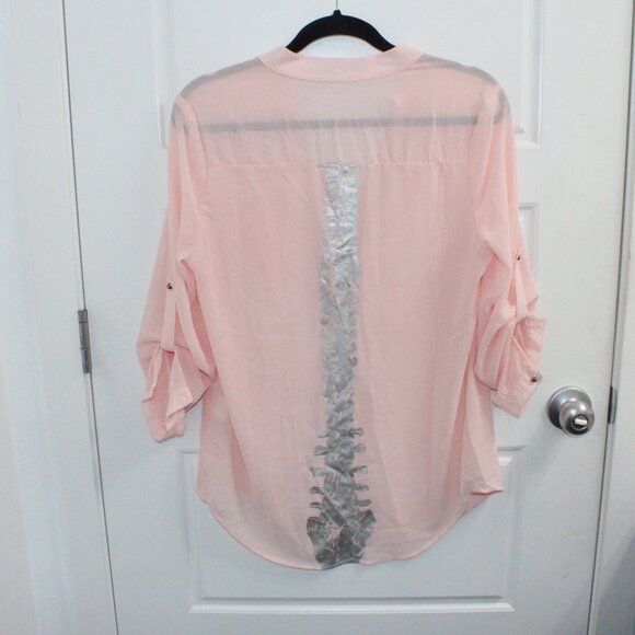 Iron Fist Sheer Pink Blouse Size Small - Picture 3 of 3
